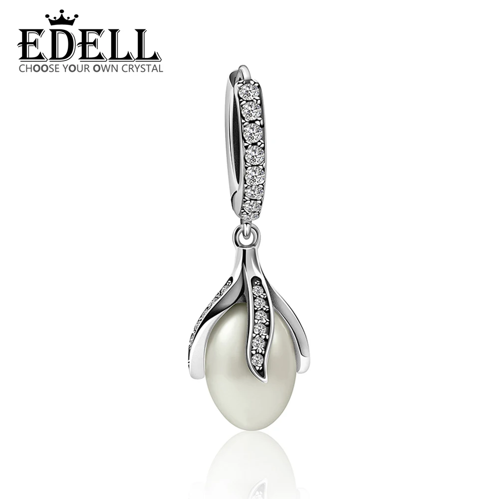

EDELL 100% 925 Sterling Silver Pearl Hanging Charm Suitable DIY Necklace Women Gift Original Jewelry Factory Wholesale