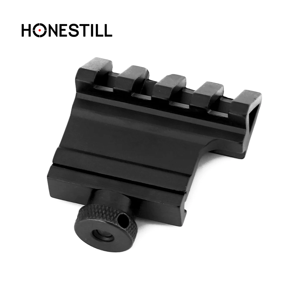 

45 Degree Scope Mount RTS Airsoft Angle Offset Side Rail Mount 4 Slot Picatinny Laser Base Adapter Low Profile Hunting Accessory