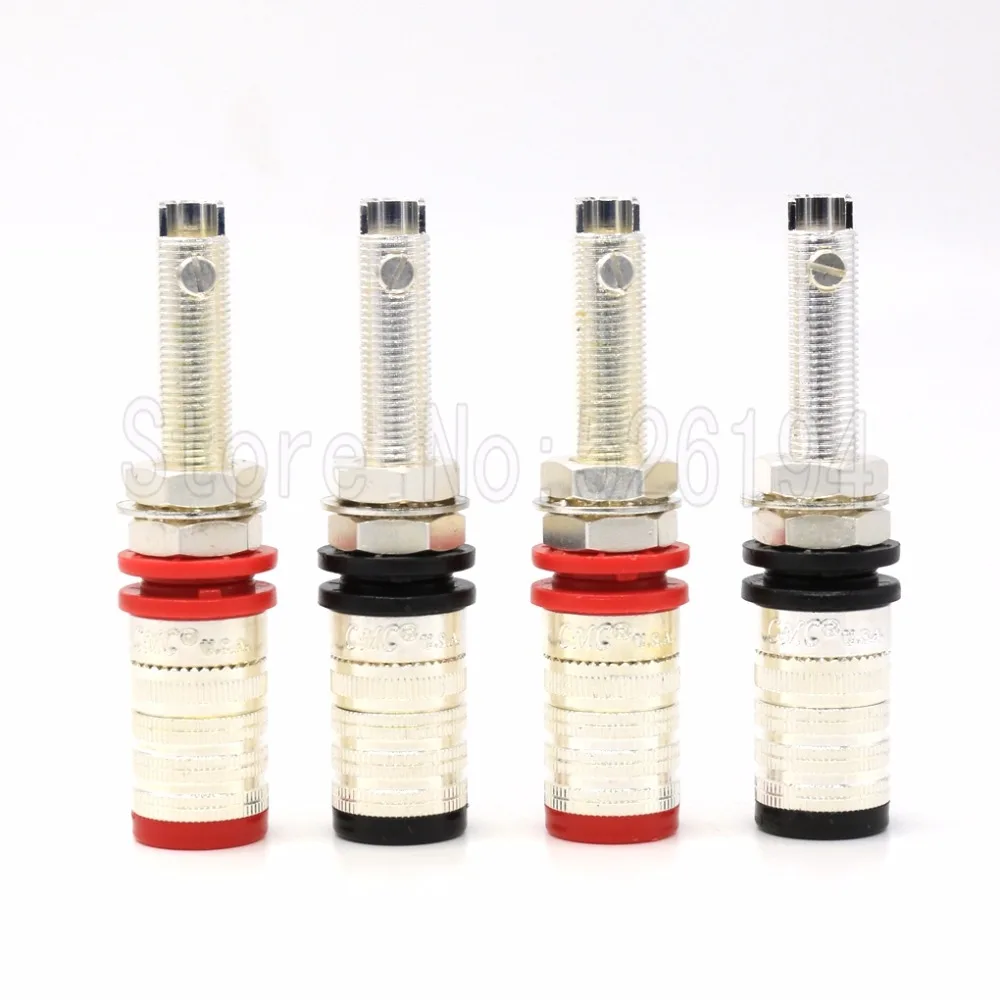 Free shipping 4pcs CMC 838 L AG Silver Plated font b Speaker b font Terminal Binding