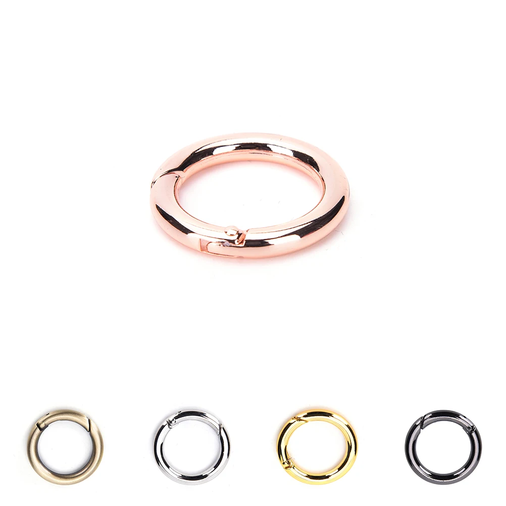 

1 PCS 28mm Spring O Ring Bag Hook Round Carabiner Snap Clip Trigger Spring Keyring Buckle O Ring For Bags DIY Bag Accessories