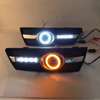 

RQXR fog lamp driving light assembly for Volkswagen Passat cc cob angel eye led daytime running lights turn signal