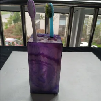 

Amazing New Arrival Colorful Agate Quartz Crystal Carving toothbrush holder for Decor CH