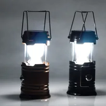 Classic style 6 LEDs Rechargeable Hand Lamp Collapsible Solar Camping Lantern Tent Lights for Outdoor Lighting Hiking Camping