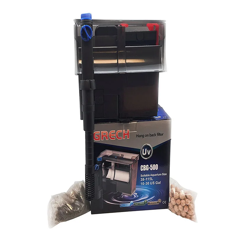 500L/h SUNSUN GRECH CBG 500 Hang On Back Waterfall Filter with 5W UV
