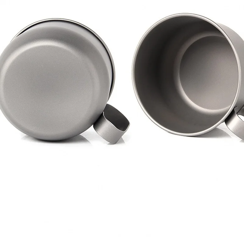 Ultralight Titanium Cup mug 500ml,Outdoor Picnic camping cooking tableware,Travel coffee tea water round cup,Portable Drinkware