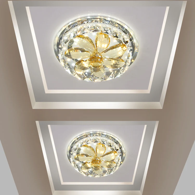 

Creative LED crystal corridor ceiling lamp porch hallway home circular lamp light fixture ceiling lights ZA ZL503