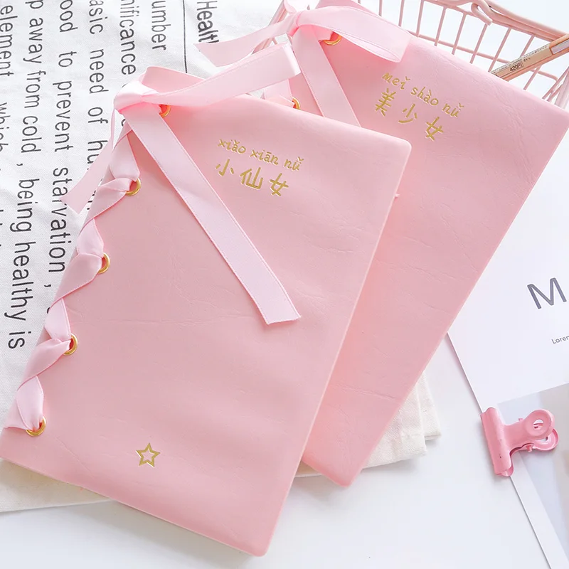 

Fannen Girl Student's Butterfly Knot Gold Bandage Book Student's Lovely Handbook Notebook