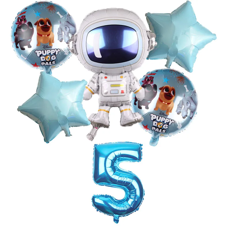 6 шт. космический корабль Звездные войны воздушные шары набор BB-8 робот фольги воздушный шар щенок собаки Pals детский 32 дюймов номер День рождения украшения