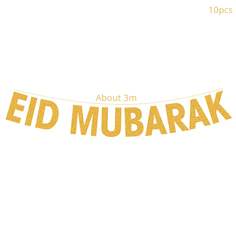 EID MUBARAK Рамадан Декоративные Шары Баннер мусульманский ислам хадж Рамадан вечерние украшения Карим ислам ic Малый баирам Декор - Цвет: 1set paper banner