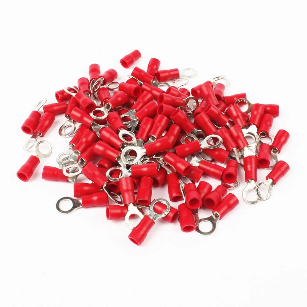 

RV1.25-5 Red Insulated Crimp Ring Terminal Cable Wire Connector 50PCS/Pack RV1-5 RV