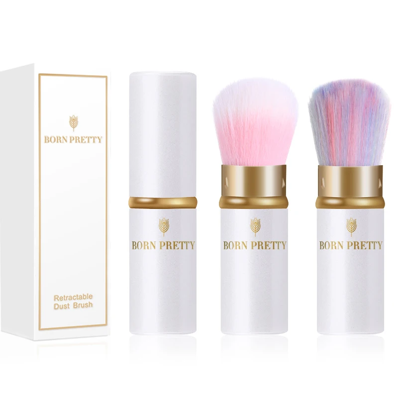 Радужная розовая градиентная щетка BORN PRETTY для чистки ногтей мягкая акриловая УФ