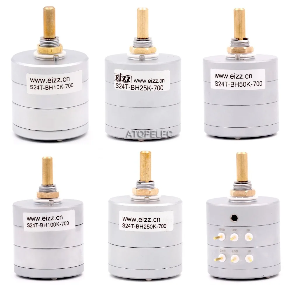 

1pc EIZZ 24-Step Attenuator Dual-Unit Stereo Volume Potentiometer 2-gang 10K/25K/50K/100K/250K