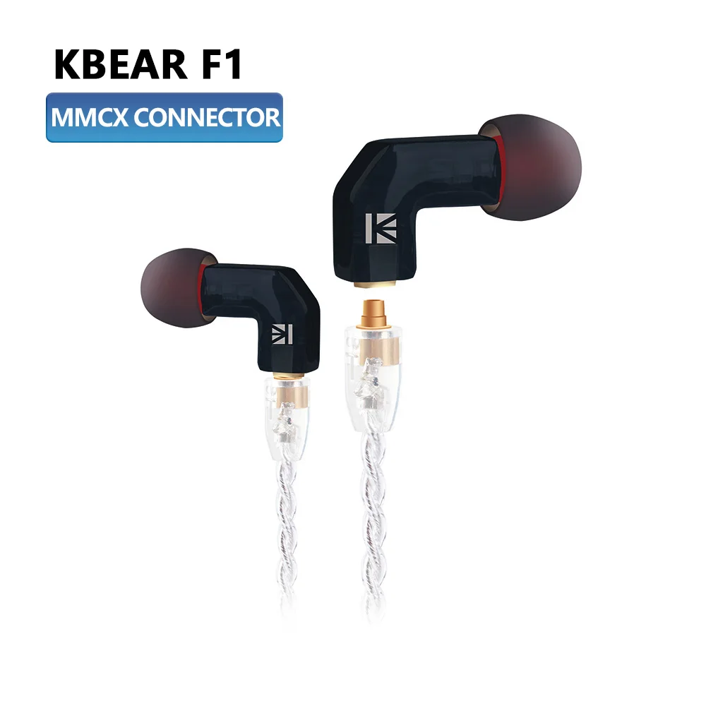 KBEAR F1 сбалансированные арматурные HIFI спортивные наушники-вкладыши с 3,5 мм MMCX наушниками позолоченная гарнитура