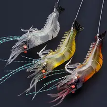 Hot Sale1Pcs 9cm Shrimp Simulation Soft Prawn Lure Hook Tackle Bait Fishing Lures
