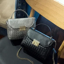 QISU Lady Mini crossbody bag Flap handbag with lock PU Crocodile tote with chain strap for lady