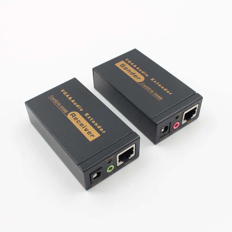 Видеокабель передатчик 100 метров витая пара удлинитель кабеля VGA к RJ45 CAT5E/6 1080P HD 3D
