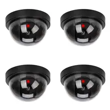 4 X Manequim Câmera de Segurança Dome CCTV Falso IR LED Com LED Piscando Luz Vermelha