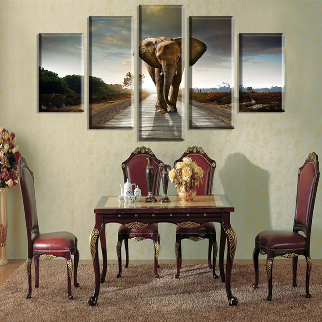 huge elephant canvas wall art to protect animals against hunting