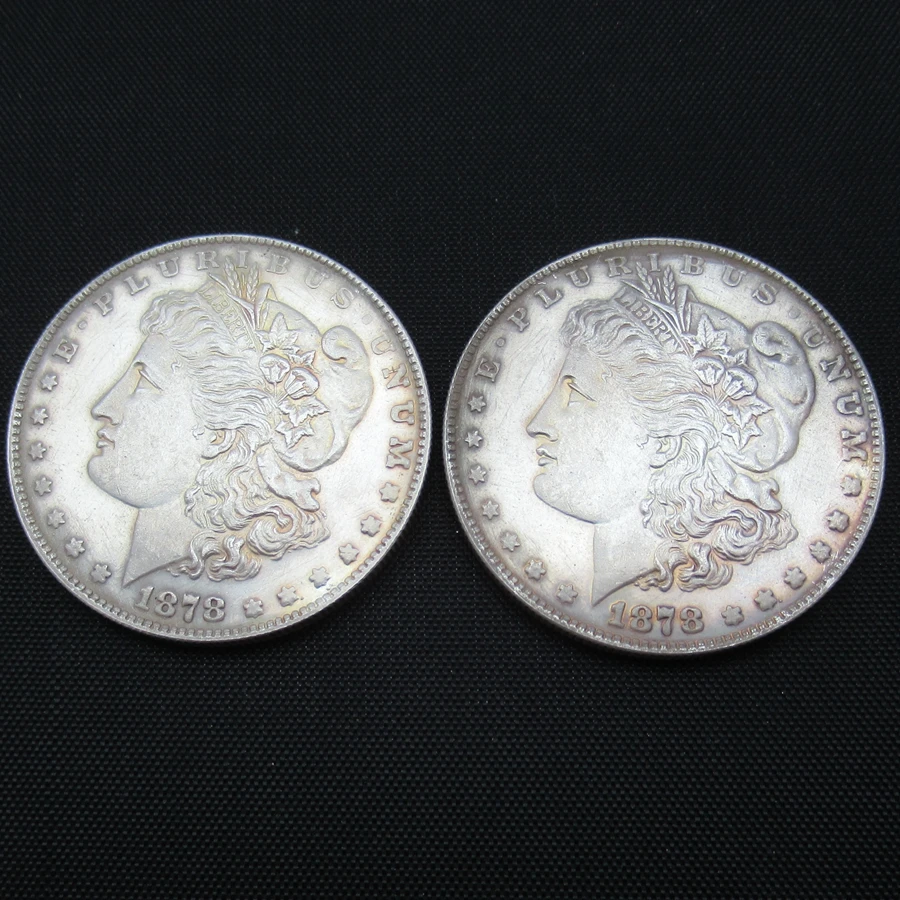 US Ancient Two Face Coin Dollar 1878 Double Headed Magic Non