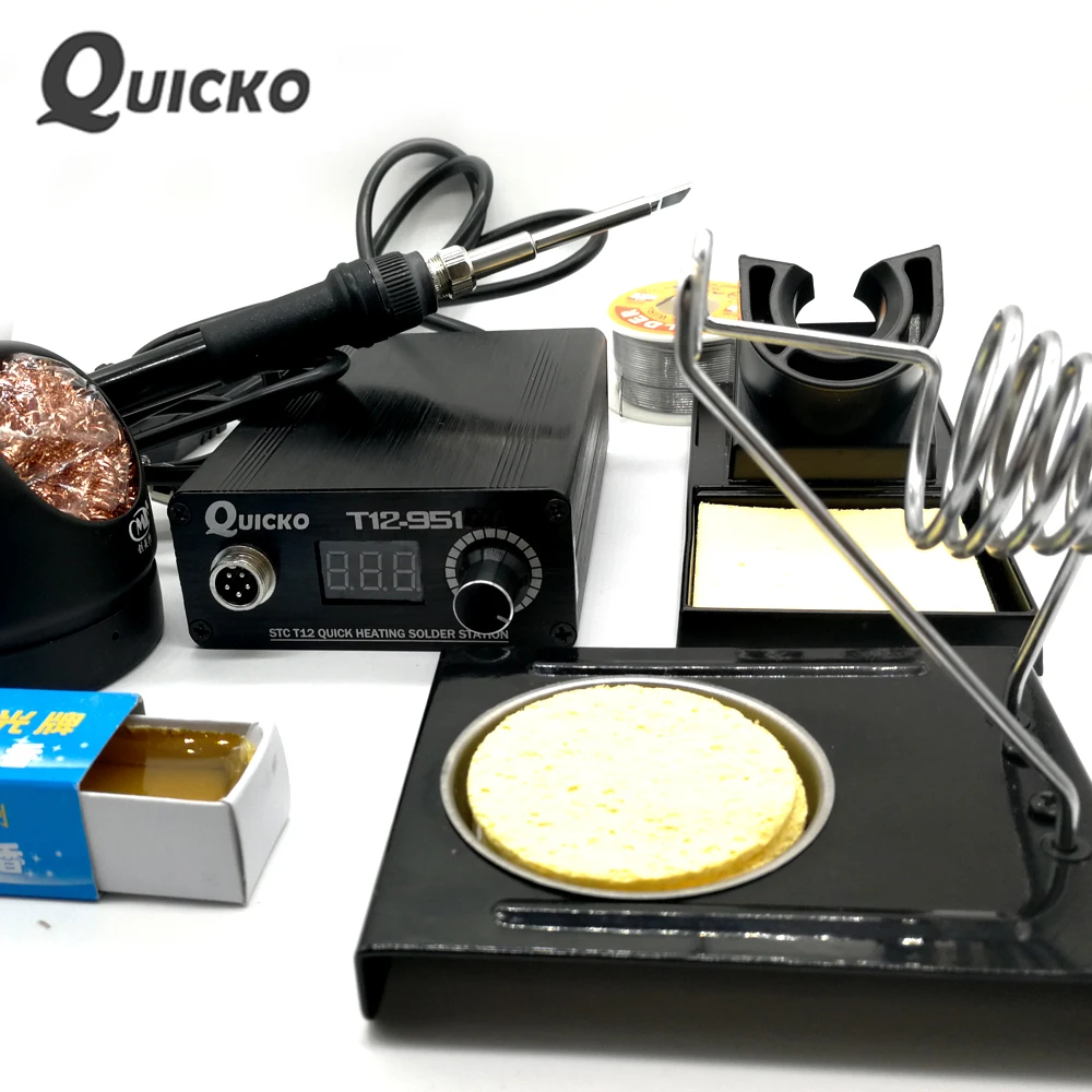 Цифровая паяльная станция QUICKO горячая Распродажа STC + ручка T12 железная подставка