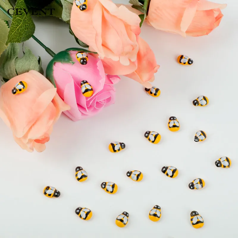 CEVENT 100 шт./пакет Mini Bee Wooden DIY стикер Божья коровка Скрапбукинг Пасхальный домашний