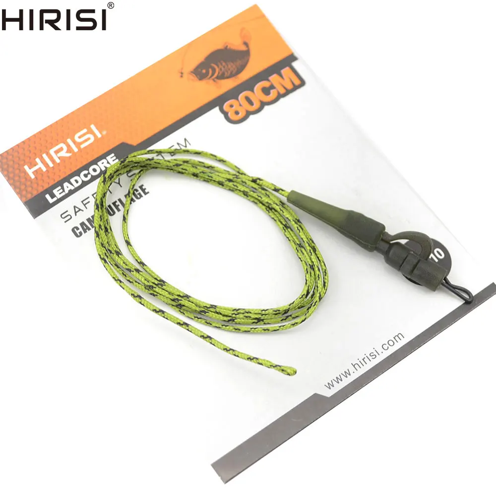 

Hirisi 4pcs 80cm Carp Fishing Leadcore Fishing Line PE Braided Line with Lead Clip Quick Change Swivel Braided Wire