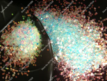 

50g 2mm Round nail powder Iridescent white with Gold color Dot glitter for Nail Polish Gel Decoration and make up