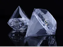 Package of 12 Clear Acrylic Diamond Shaped Favor Boxes Boxes Open For Wedding Bridal Shower Favors