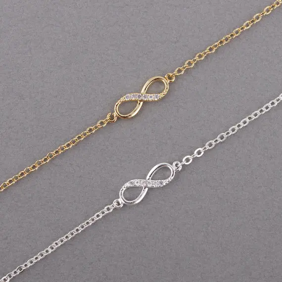 Jisensp New Fashion Love Infinity Bracelet for Women Personalized Infinity 8 Symbol Chain Bracelets Pulseira Feminina Party Gift