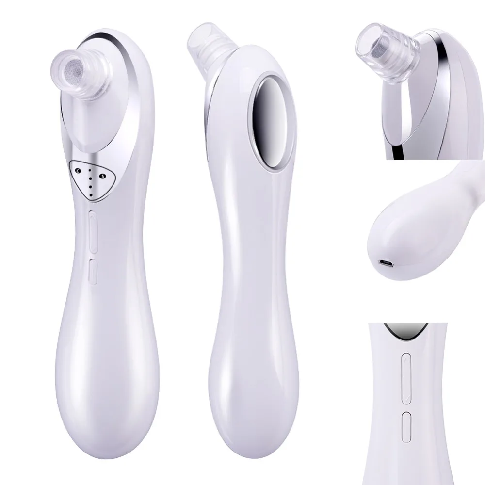 

2 in 1 White USB Rechargeable Pore Blackhead Cleaner Remover and Pore Cleaner Facial Blackhead Acne Remover Skin Cleaner