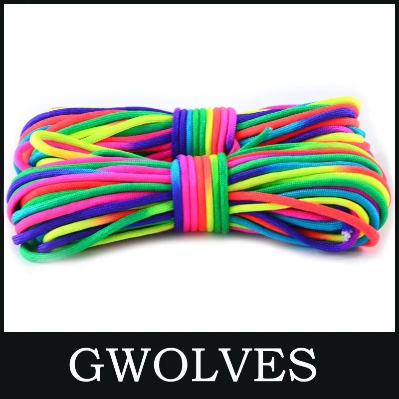 

Rainbow survival 550 paracord rope 50ft paracord with 7 inner strand
