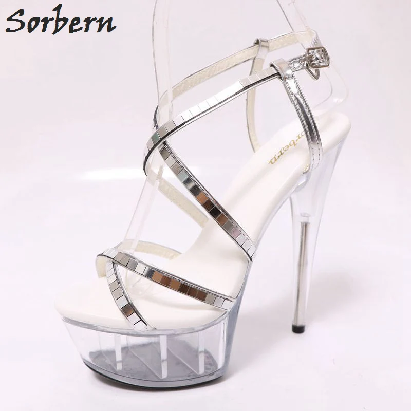 

Sorbern Clear High Heels Slingbacks Sandals Open Toe Spike Heels See Through Shoes Summer Sandals Clear Heels Transparent Shoes