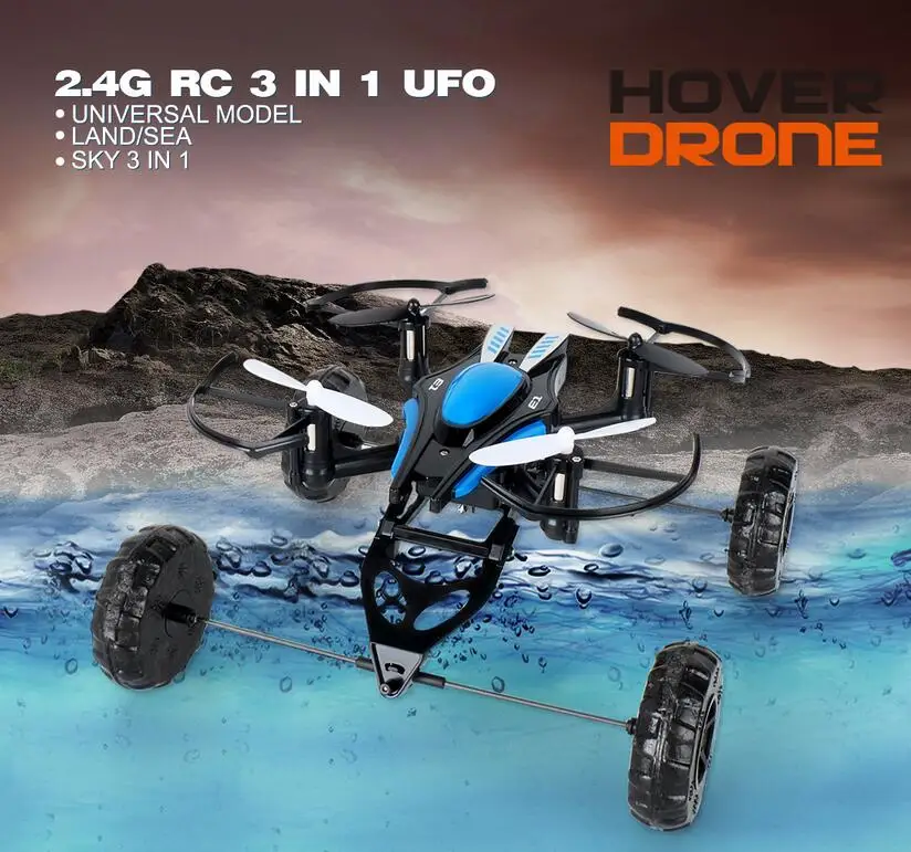 

JXD 503 3-In-1 UFO RC Quadcopter 2.4G 4CH 6Axis Mini Waterproof Helicopter Hover Drone Fly Drive Swim Remote Control Toys New