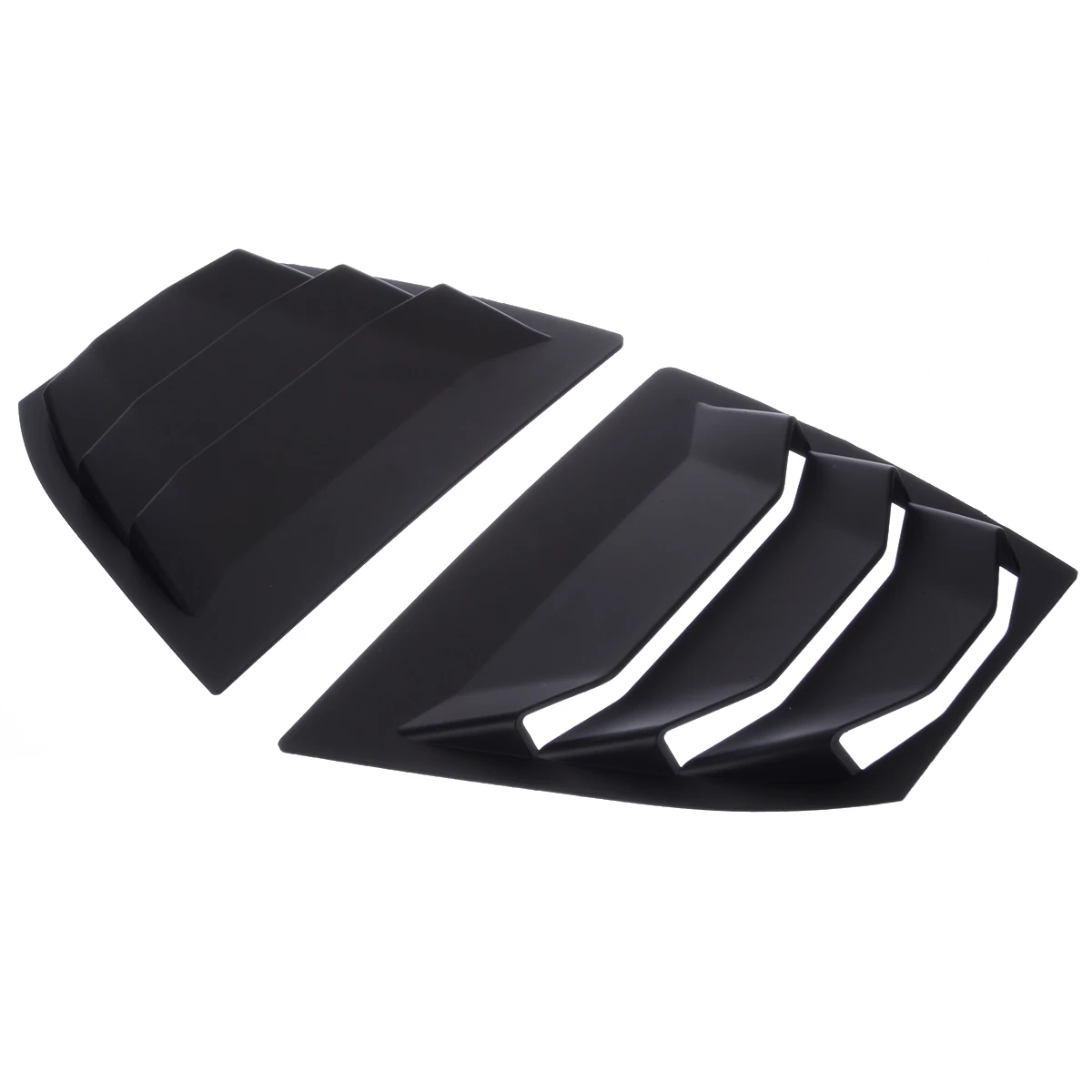 1Pair Rear Quarter Cover Panel Window Side Louver Vent DIY Moulding ABS Matte Black For Mazda 3 AXELA 14-17