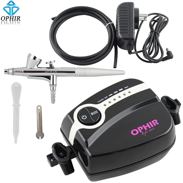 Ophir Blanc 04mm Unique Action Airbrush Kit Avec Compresseur Corps