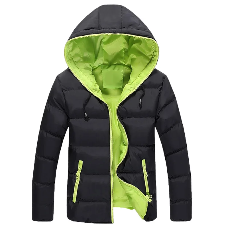 Новинка, зимняя мужская куртка с хлопковой подкладкой, теплая утолщенная короткая куртка, пальто, одежда со стоячим воротником, Мужская однотонная парка, пальто, S-4XL