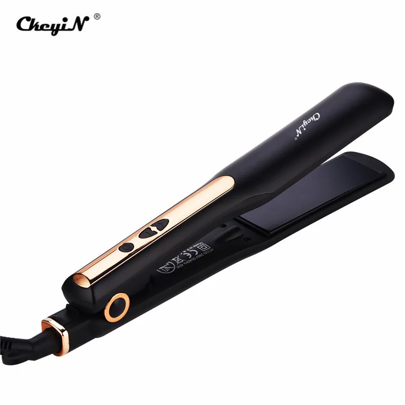 

CkeyiN LCD Hair Flat Iron Straightener Digital High Temperature Wide Plate Smooth Hair PTC Fast Heating Hair Styling Tools