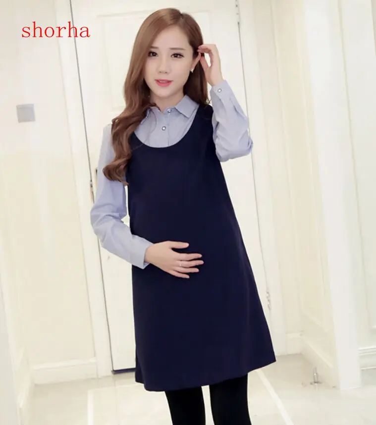 

Winter plus velvet thickening maternity dress Clothes autumn One Piece Dress Loose Stylish Dress for Pregnant Women