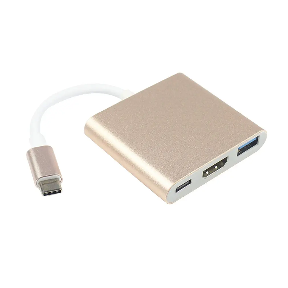

USB-C To HDMI 3 in 1 Cable Converter For Apple Macbook USB 3.1 Thunderbolt 3 Type C Switch To HDMI 4K Hub Adapter Cable 1080P