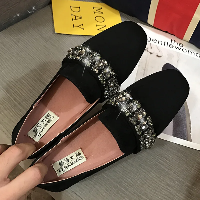 

Plus Size Moccasins Women Shoes Fashion Rhinestone Flat Shoes Lightweight Breathable Loafers Lazy Flats Casual Zapatos Mujer