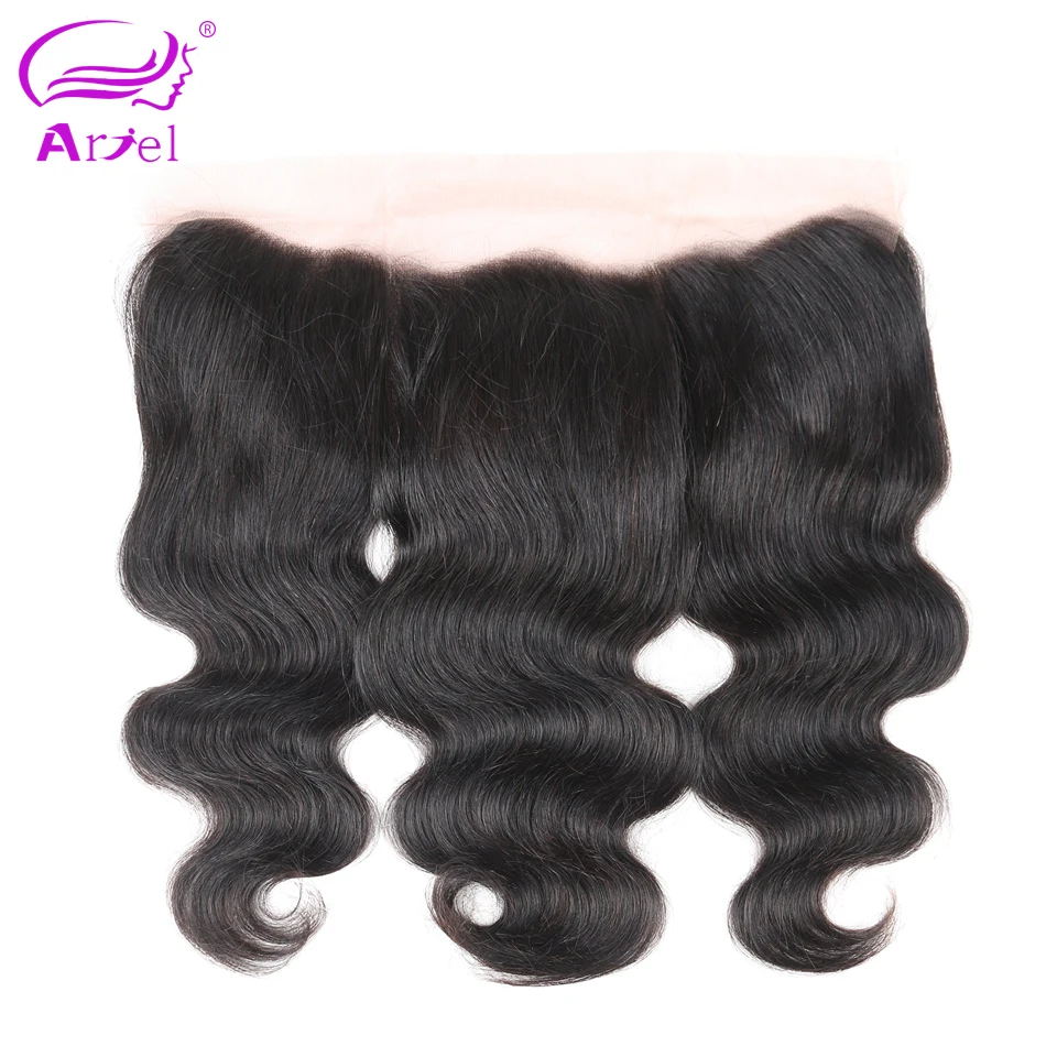Ariel Brazilian Body Wave Lace Frontal Closure 13*4 Free Part 100% Remy Human Hair Closure Natural Color body-wave