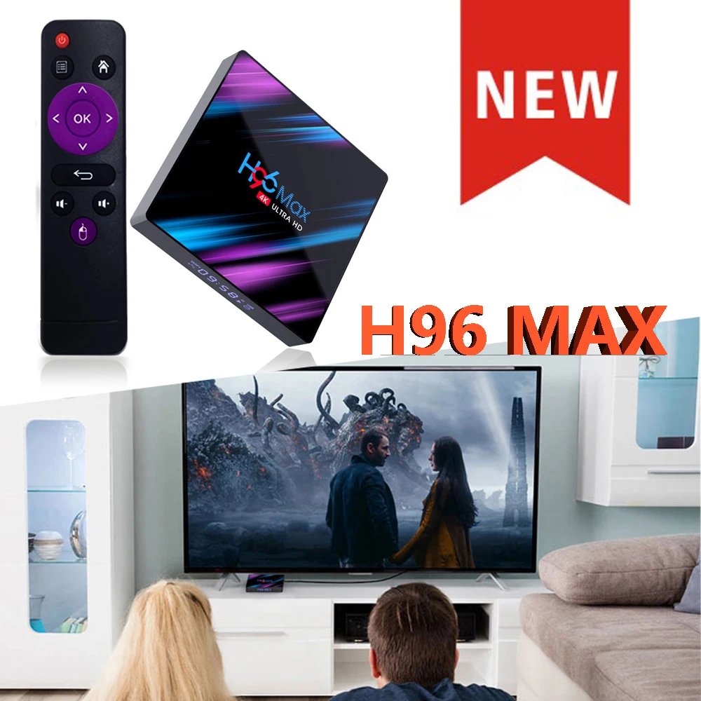

TV Box Android 9.0 H96 max-3318 Rockchip Quad-Core 100m lan 2G 16G/4GB 32GB/64GB 2.4G/5G Wifi Bluetooth 4.0 boxes smart tv