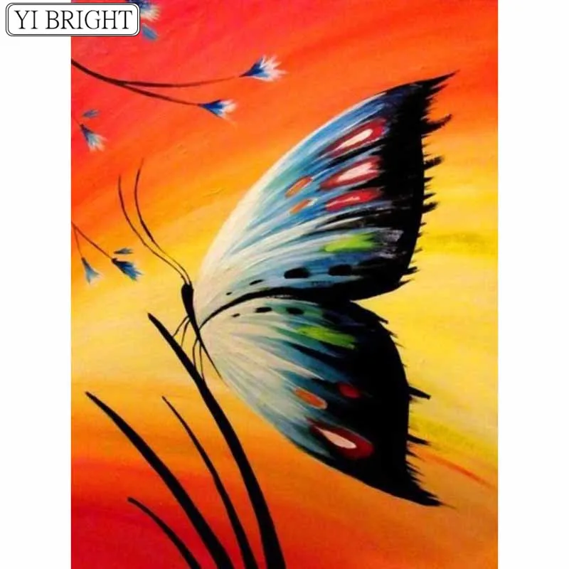 

5D DIY Full Square Diamond Painting Cross Stitch Colored butterfly 3D Diamond Embroidery Rhinestone Mosaic Home Decor