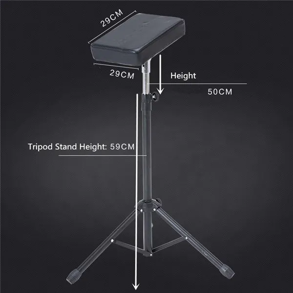 Черный подлокотник для нанесения татуировки складной пенопластовый коврик рука бар Опора под ногу Салон-студия стенд регулируемая высота