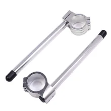 Универсальный CNC гоночный Регулируемый 31/32/33/35/36/37/39/41/43/50/51/мм клип на Ons Clipon вилка Руль Кафе Гонщик серебро