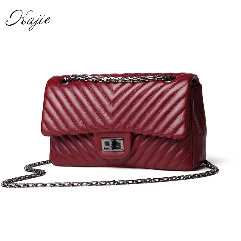 

Kajie Brand Luxury Handbags For Girl Designer Shoulder Bag Lady Chain Plaid Crossbody Bags Women Messenger Bolsa Feiminina