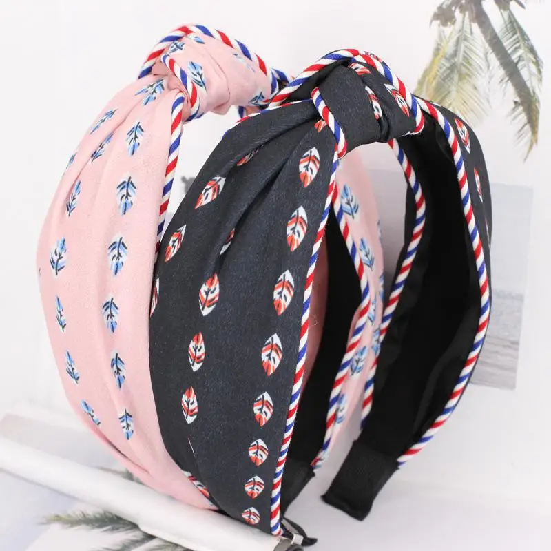 

Xiacaier Knot Headband Hair Bows Wide Hair Accessories For Women Korean Feathers Pattern Hair Band Hairband Headwear Headdress