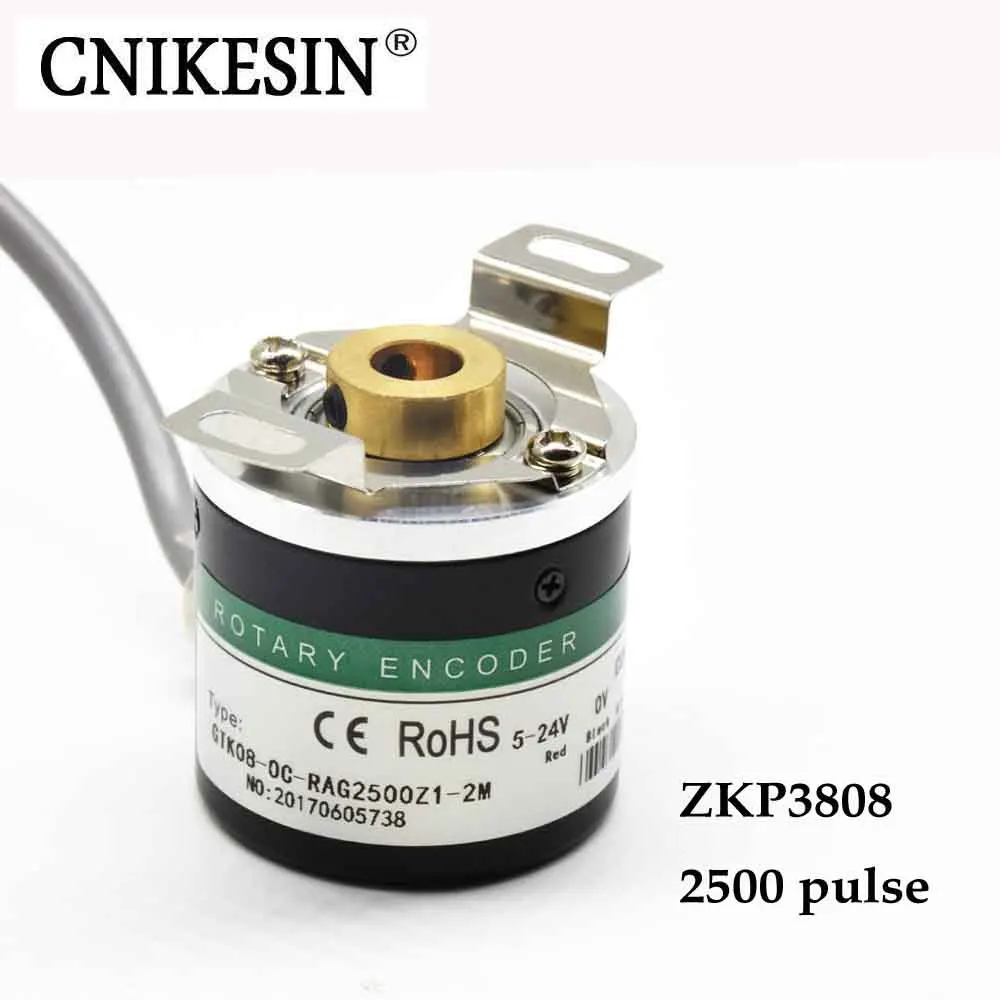 

CNIKESIN 2500 Pulse Hollow Shaft Photoelectric Rotary Encoder ZKP3808 2500 Wire ABZ Three-phase 5-24V