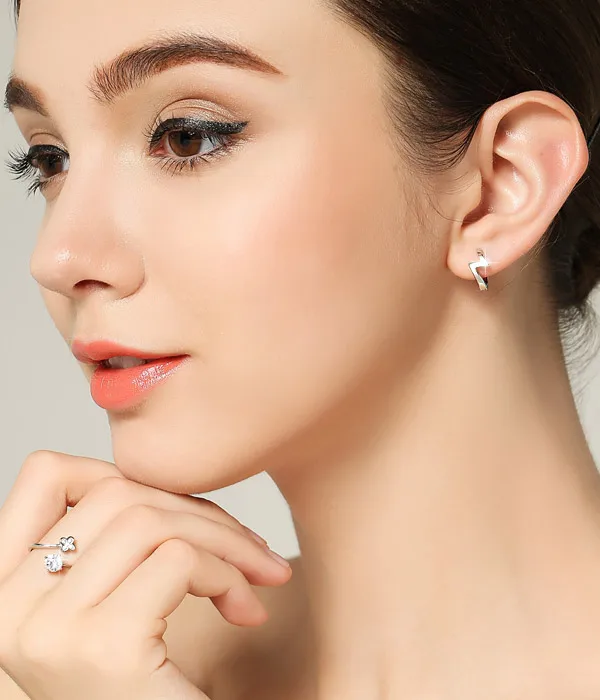 Модные Простые Серебряные женские серьги гвоздики Z дизайнерские для женщин
