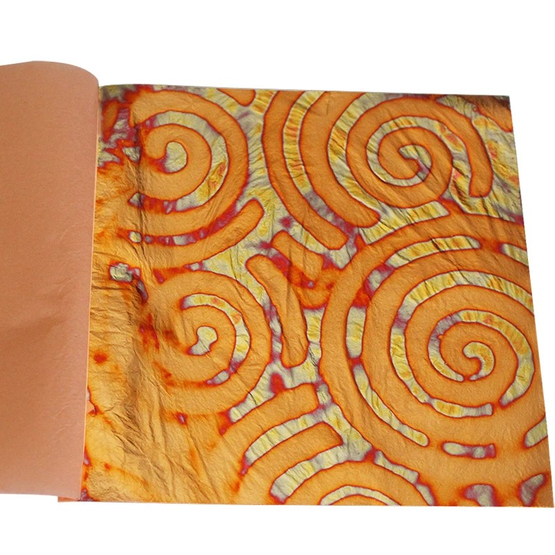 25 sheets/booklet 14X14cm variegated copper leaf tidy high quality